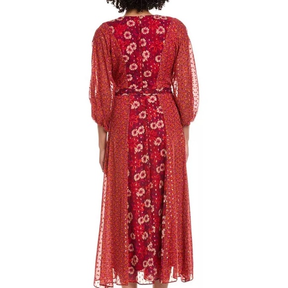 Taylor flowy floral dress waist tie new never worn size 8 boho - Picture 6 of 7